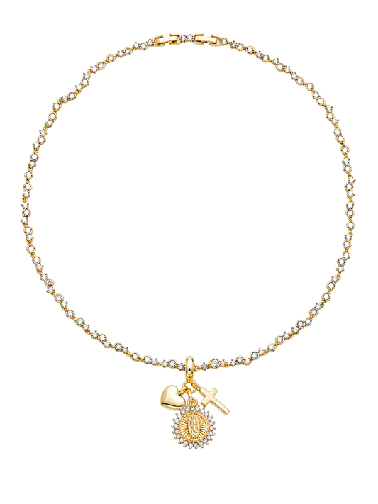 Maisie Cross Tennis Necklace